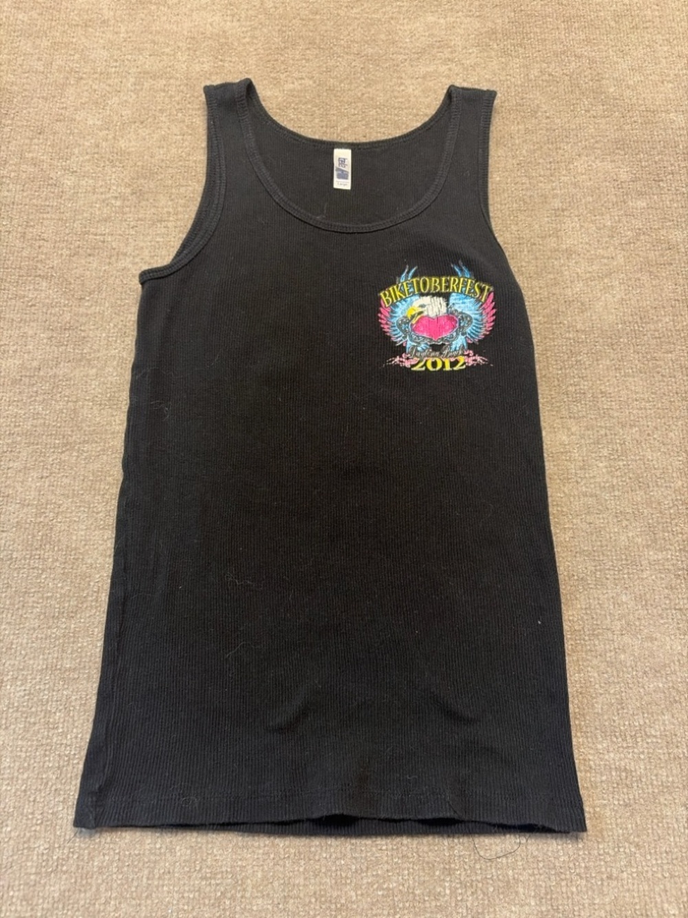 Biketoberfest 2012 Daytona Beach Graphic Tank Top Ribbed Black Size L 0821